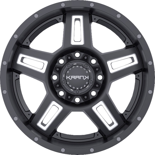 K1218951427Q00GBML - Krank Offroad Hammer 18X9 5X114.3 ET 0MM Gloss Black Milled - Krank Offroad Wheels Canada