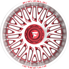 Charger l'image dans la galerie, FA07-221253950N44MR - Fittipaldi Offroad FA07MR 22X12 5X139.7 / 5X150 -44mm Gloss Red With Machined Face And Lip - Fittipaldi Offroad Wheels Canada