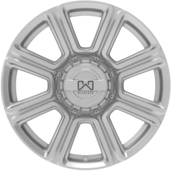 H188817018125S - Wildland Hurricane 18X8 8X170 ET 18MM Silver - Wildland Wheels Canada