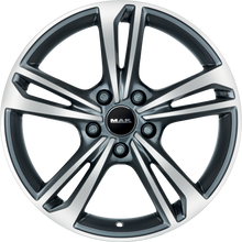 Load image into Gallery viewer, F7070EBQM38PEX - MAK Emblema 17X7 5X100 ET 38MM Gunmetal With Mirror Face - MAK Wheels Canada