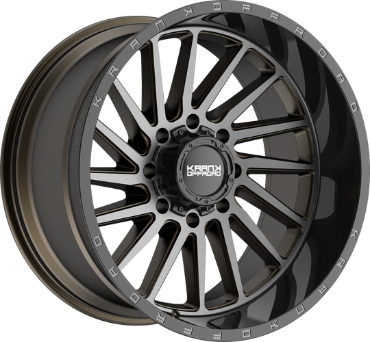 K2022128165N44DTB - Krank Offroad Coil 22X12 8X165.1 ET -44MM Bronze Dark Tint With Gloss Black Barrel - Krank Offroad Wheels Canada