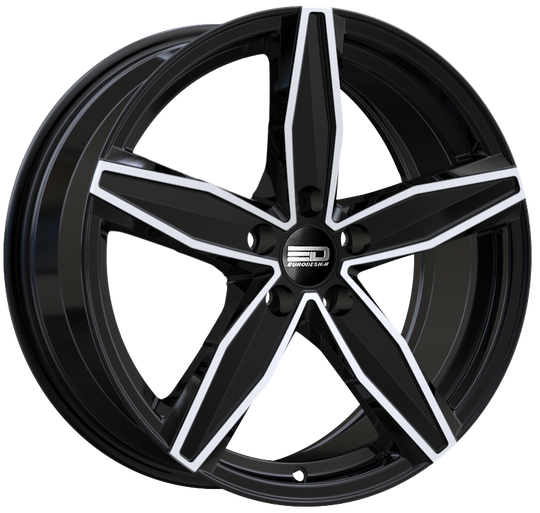 BER1880D4263GBP - Euro Design Berlin 18X8 5X108 ET 42MM Gloss Black Polished - Euro Design Wheels Canada