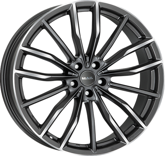 F0520RYQM40WS2X - MAK Rapp-D 20X10.5 5X112 ET 40MM Gunmetal With Mirror Face - MAK Wheels Canada