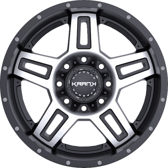 K1220963539Q00GBM - Krank Offroad Hammer 20X9 6X135 / 6X139.7 0mm Gloss Black With Machined Face - Krank Offroad Wheels Canada