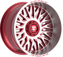 Load image into Gallery viewer, FA07-22128165N44MR - Fittipaldi Offroad FA07MR 22X12 8X165.1 ET -44MM Gloss Red With Machined Face and Lip - Fittipaldi Offroad Wheels Canada