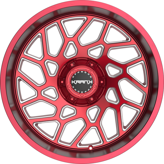 K80221263539N44RM - Krank Offroad Ambush 22X12 6X135 / 6X139.7 -44mm Red Clear - Krank Offroad Wheels Canada
