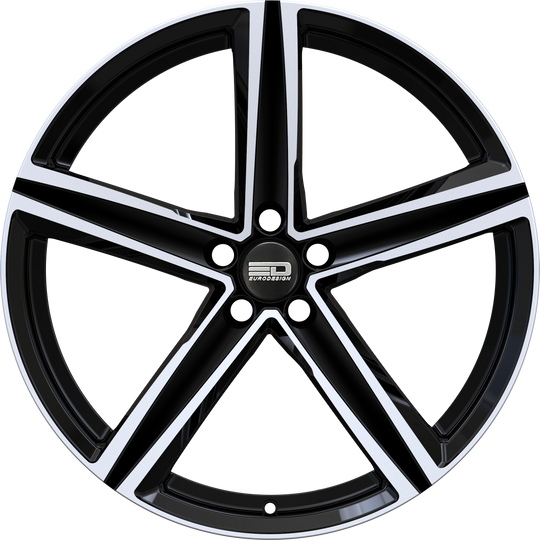 SPA2085J3572GBP - Euro Design Spa 20X8.5 5X120 ET 35MM Gloss Black Polished - Euro Design Wheels Canada