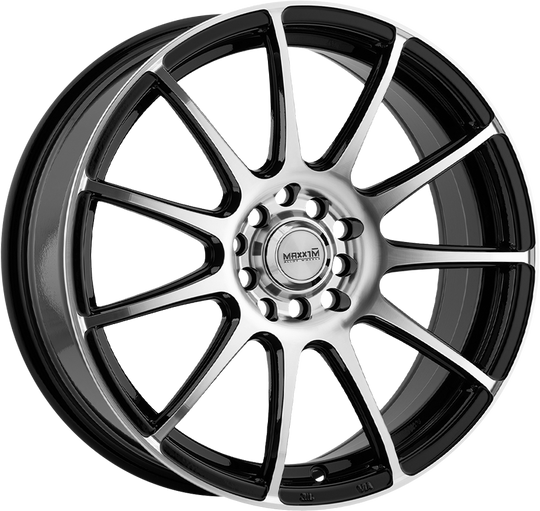 CP77D0840M - Maxxim Champ 17X7 4X100 / 4X108 40mm Gloss Black With Machined Face - Maxxim Wheels Canada