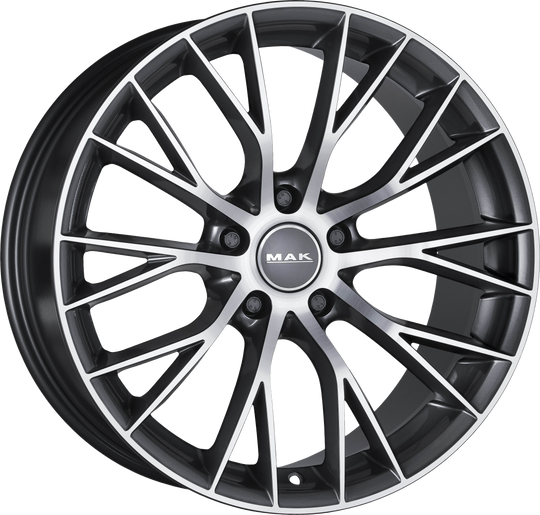 F8590MUQM30I2B - MAK Munchen 19X8.5 5X120 ET 30MM Gunmetal With Mirror Face - MAK Wheels Canada