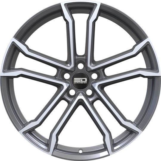 MON1880D4263GMP - Euro Design Monaco 18X8 5X108 ET 42MM Gunmetal Polished - Euro Design Wheels Canada