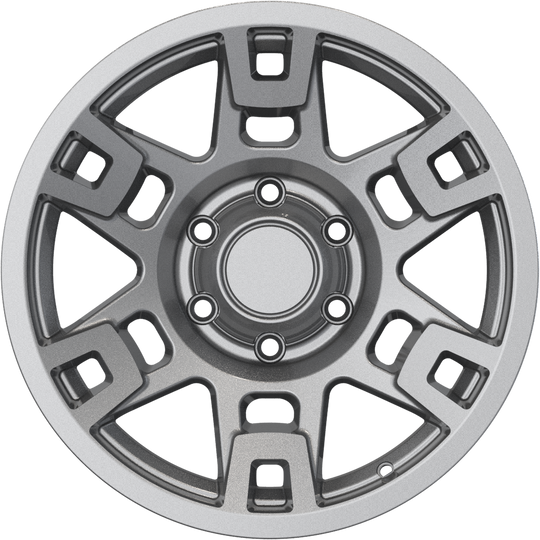 RW150003 - YKW Replicas TR2 17X8 6X139.7 ET 5MM Matte Gunmetal - YKW Replicas Wheels Canada