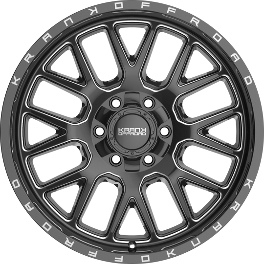 K1020963539Q00GBML - Krank Offroad Fuse 20X9 6X139.7 / 6X135 0mm Gloss Black Milled - Krank Offroad Wheels Canada