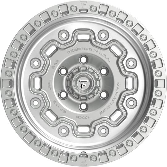FT100-17905127N12MS - Fittipaldi Offroad FT100MS 17X9 5X127 ET -12MM Machined Silver - Fittipaldi Offroad Wheels Canada