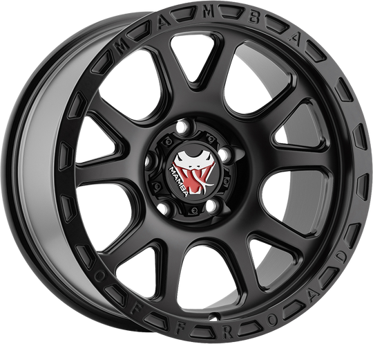 M272973N125 - Mamba M27 20X9 5X127 ET -12MM Stippled Matte Black - Mamba Wheels Canada