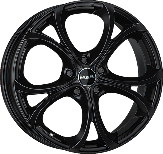F8020LAGB33LG1X - MAK Lario 20X8 5X110 ET 33MM Gloss Black - MAK Wheels Canada