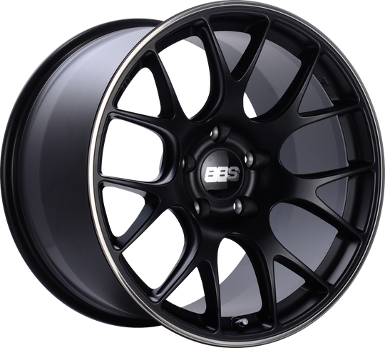 CH146BPO - BBS CHR 18X8.5 5X112 ET 38MM Black With Polished Stainless Steel Rim Protector - BBS Wheels Canada