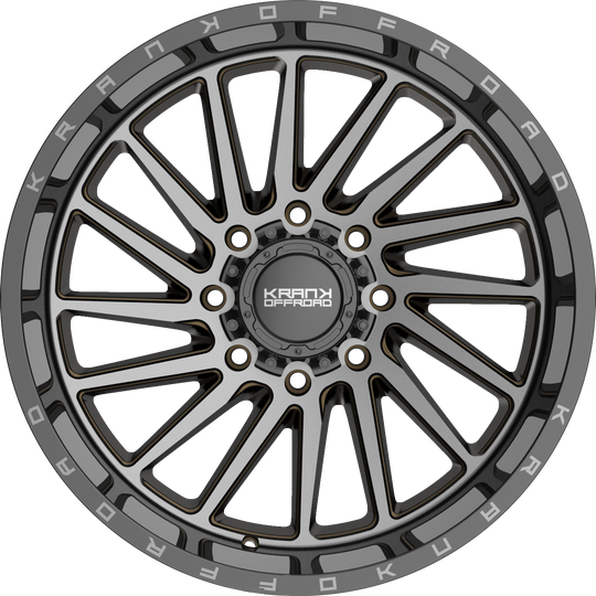 K2022128165N44DTB - Krank Offroad Coil 22X12 8X165.1 ET -44MM Bronze Dark Tint With Gloss Black Barrel - Krank Offroad Wheels Canada