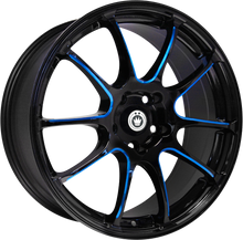 Load image into Gallery viewer, IL8851445F - Konig Illusion 18X8 5X114.3 ET 45MM Gloss Black With Blue Spoke Accents - Konig Wheels Canada