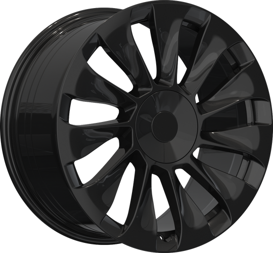 RW150025 - YKW Replicas TS2 19X9.5 5X114.3 ET 35MM Gloss Black - YKW Replicas Wheels Canada