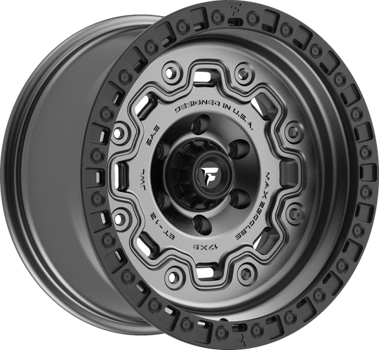 FT100-18905150P18AB - Fittipaldi Offroad FT100AB 18X9 5X150 ET 18MM Satin Anthracite With Satin Black Lip - Fittipaldi Offroad Wheels Canada