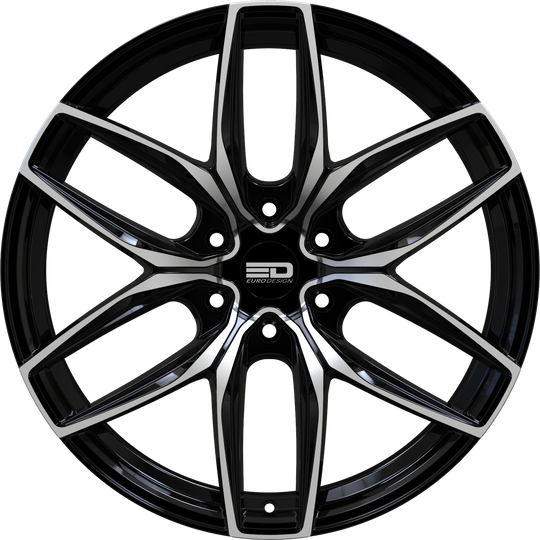 F22956352587GBML - Euro Design Forza 6 22X9.5 6X135 ET 25MM Gloss Black Milled - Euro Design Wheels Canada