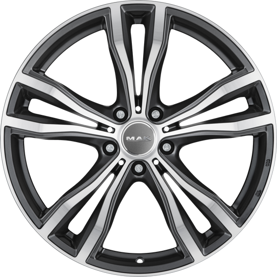 F1521XMQM38WS2X - MAK X-Mode 21X11.5 5X112 ET 38MM Gunmetal With Mirror Face - MAK Wheels Canada