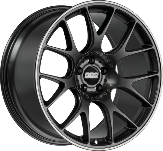 CH112BPO-MTSP - BBS CHR 19X12 5X130 ET 45MM Satin Black With Polished Stainless Steel Rim Protector and Motorsport Etching - BBS Wheels Canada