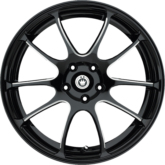 IL77514405 - Konig Illusion 17X7 5X114.3 ET 40MM Gloss Black With Ball Cut Machined Spokes - Konig Wheels Canada