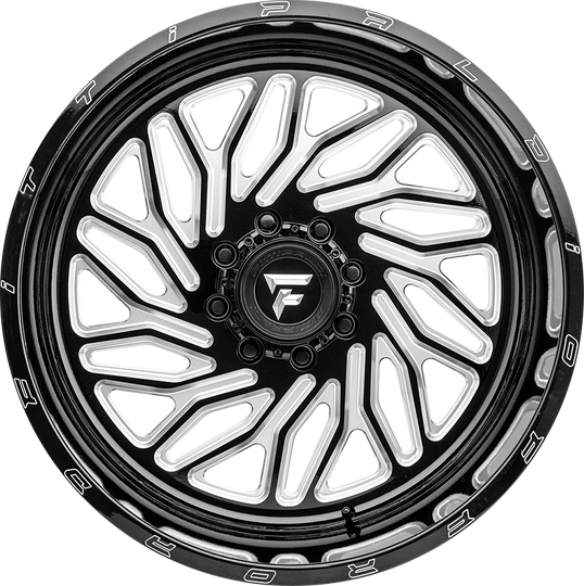 FA13-241263539N44BM - Fittipaldi Offroad FA13BM 24X12 6X135 / 6X139.7 -44mm Gloss Black Milled - Fittipaldi Offroad Wheels Canada