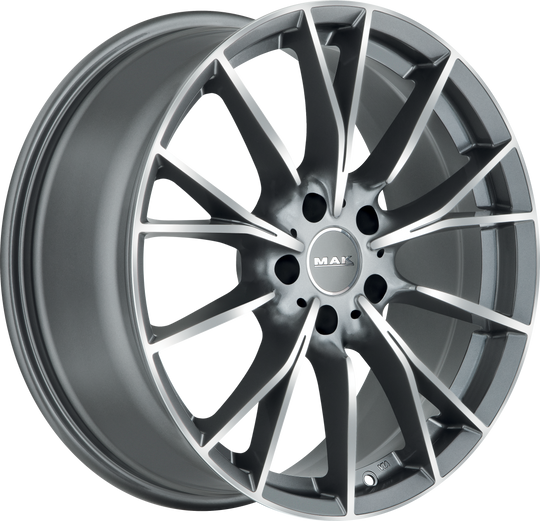 F9080FKQM44I6BX - MAK Fabrik 18X9 5X120 ET 44MM Gunmetal With Mirror Face - MAK Wheels Canada
