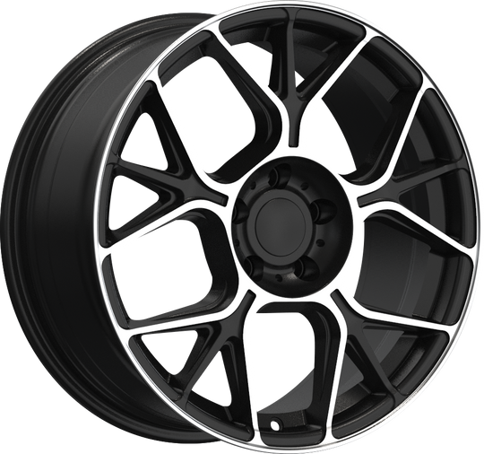 RW150045 - YKW Replicas MR4 18X8 5X114.3 ET 35mm Gloss Black Machined - YKW Replicas Wheels Canada