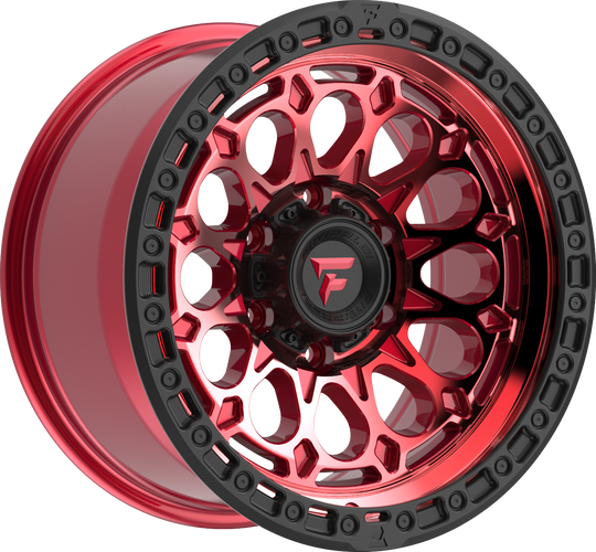 FT101-18905127Q00RTB - Fittipaldi Offroad FT101RTB 18X9 5X127 ET 0MM Gloss Red With Black Ring - Fittipaldi Offroad Wheels Canada