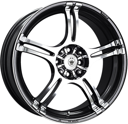 1N77T85406 - Konig Incident 17X7 5X115 / 5X108 40mm Graphite With Machined Face - Konig Wheels Canada