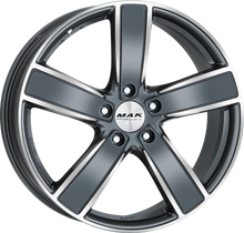 Load image into Gallery viewer, F9521UFQM46KY2 - MAK Turismo-FF 21X9.5 5X130 ET 46MM Gunmetal With Mirror Face - MAK Wheels Canada
