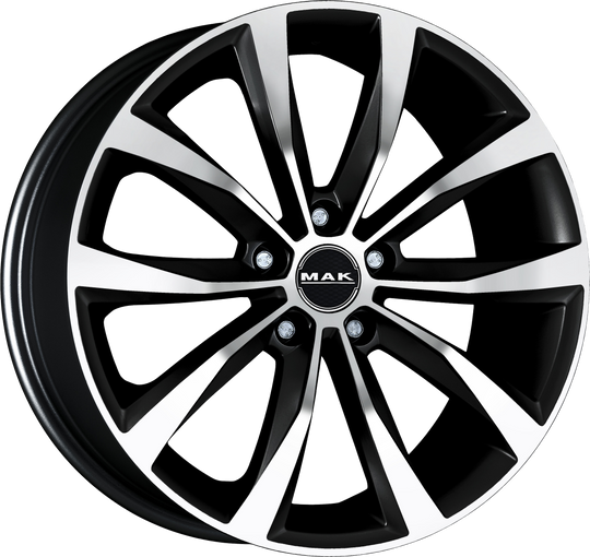 F6560WFBM42VW2X - MAK Wolf 16X6.5 5X112 ET 42MM Black Mirror - MAK Wheels Canada