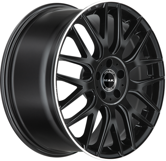 F9020OWGL28WS1Y - MAK Arrow 20X9 5X112 ET 28MM Gloss Black Mirror Ring - MAK Wheels Canada