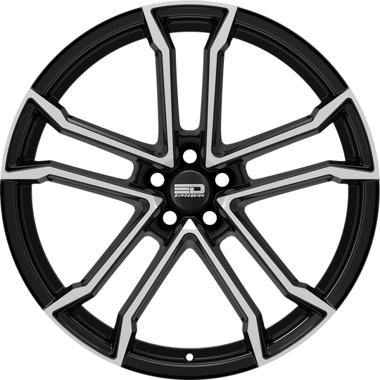 M1775EFS3572GBPT - Euro Design Monaco - EFS 17X7.5 5X100 / 5X105 / 5X110 / 5X112 / 5X115 / 5X118 / 5X108 ET 35mm Gloss Black Polished - Euro Design Wheels Canada