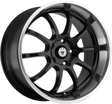 Load image into Gallery viewer, LI46D04385 - Konig Lightning 14X6 4X100 / 4X114.3 38mm Gloss Black With Machined Lip - Konig Wheels Canada