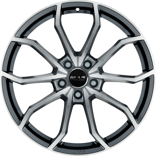 F8080LWQM40WS2Y - MAK Lowe-FF 18X8 5X112 ET 40MM Gunmetal With Mirror Face - MAK Wheels Canada
