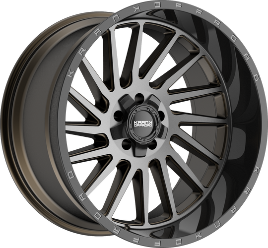 K20221252739N44DTB - Krank Offroad Coil 22X12 5X127 ET -44MM Bronze Dark Tint With Gloss Black Barrel - Krank Offroad Wheels Canada