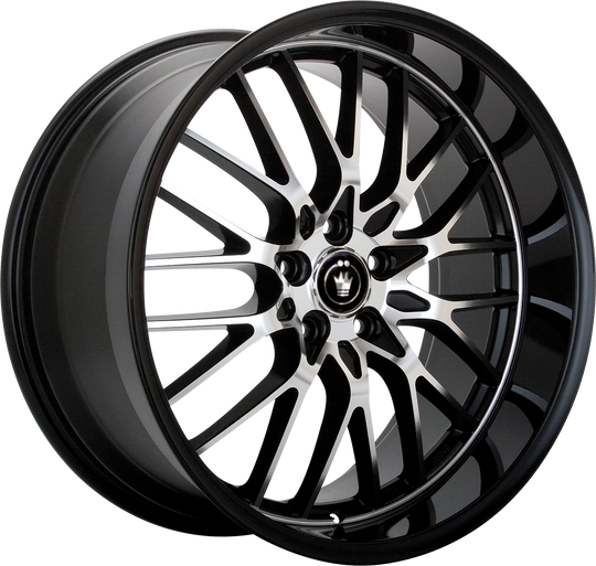 LA67T04405 - Konig Lace 16X7 5X100 / 5X114.3 40mm Gloss Black With Machined Face - Konig Wheels Canada