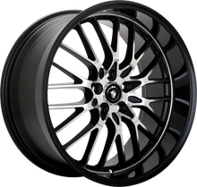 Load image into Gallery viewer, LA67D08405 - Konig Lace 16X7 4X108 / 4X100 40mm Gloss Black With Machined Face - Konig Wheels Canada