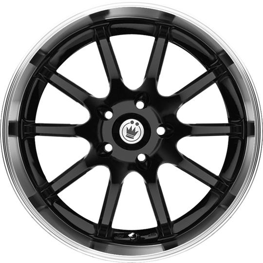 LI46D04385 - Konig Lightning 14X6 4X100 / 4X114.3 38mm Gloss Black With Machined Lip - Konig Wheels Canada