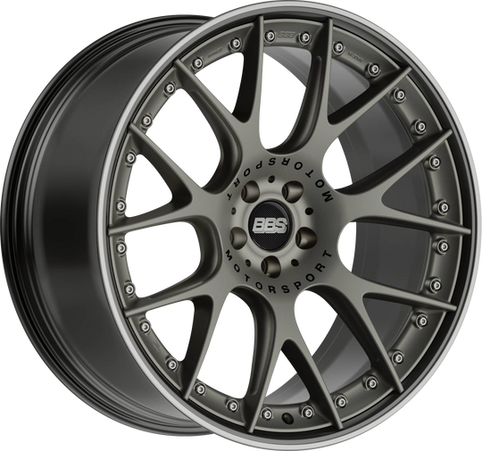 CH614PBPO-MTSP - BBS CHRII 21X9.5 5X112 ET 30MM Satin Platinum With Black Rim, Polished Stainless Steel Rim Protector and Motorsport Etching - BBS Wheels Canada