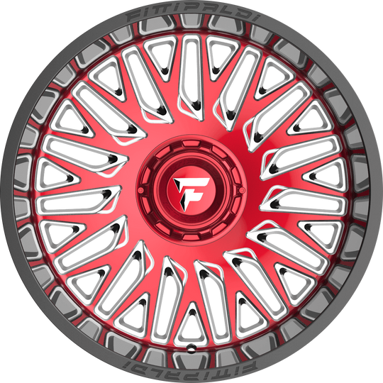 FA07-22128170N44MBRM - Fittipaldi Offroad FA07MBRM 22X12 8X170 ET -44MM Gloss Black With Red Tint Machined Face and Milled Windows - Fittipaldi Offroad Wheels Canada
