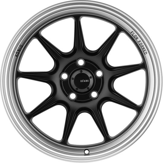 CT88512435 - Konig Countergram 18X8.5 5X112 ET 43MM Matte Black With Matte Machined Lip - Konig Wheels Canada