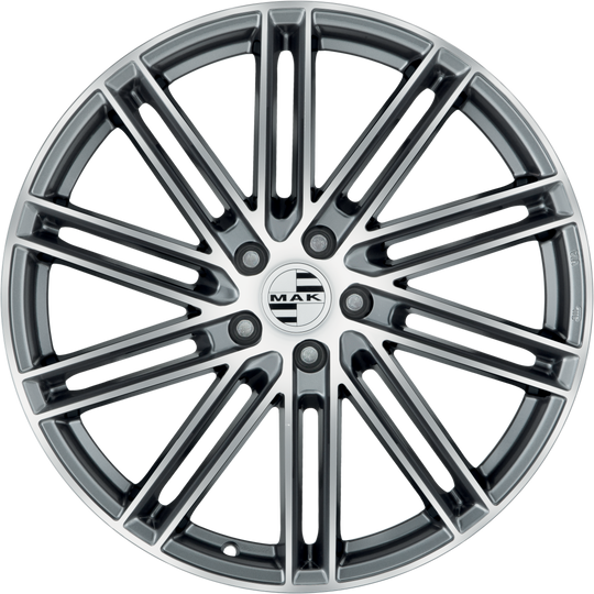 F1521LZQM65KY5 - MAK Leipzig-D 21X11.5 5X130 ET 65MM Gunmetal With Mirror Face - MAK Wheels Canada