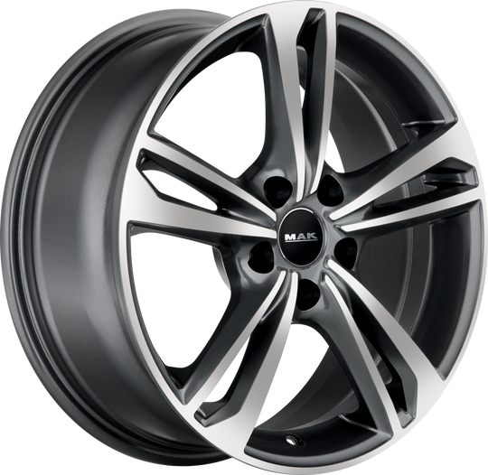 F6560EBQM45C3 - MAK Emblema 16X6.5 4X100 ET 45MM Gunmetal With Mirror Face - MAK Wheels Canada