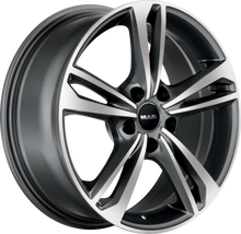 Load image into Gallery viewer, F7070EBQM38PEX - MAK Emblema 17X7 5X100 ET 38MM Gunmetal With Mirror Face - MAK Wheels Canada