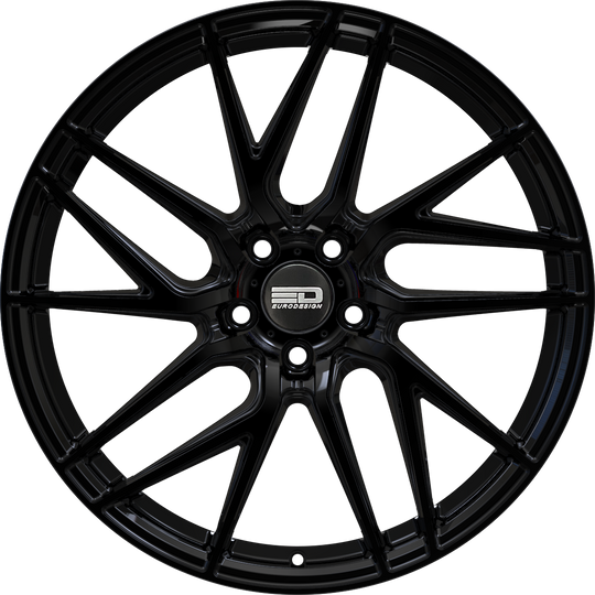 T188D4263GB - Euro Design Tech 18X8 5X108 ET 42MM Gloss Black - Euro Design Wheels Canada